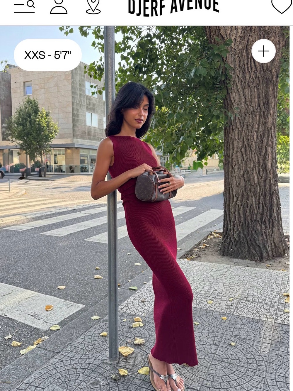 Djerf Avenue Knitted Bateau Dress Cranberry